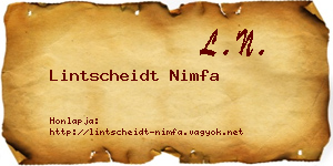 Lintscheidt Nimfa névjegykártya
